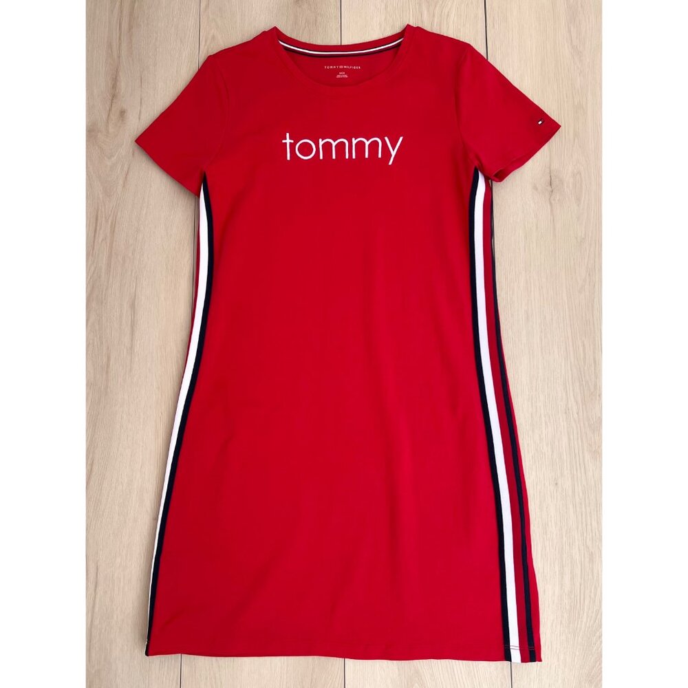 Tommy Hilfiger Tommy Embroidered Logo Red T-Shirt Dress Small / Sporty Spice